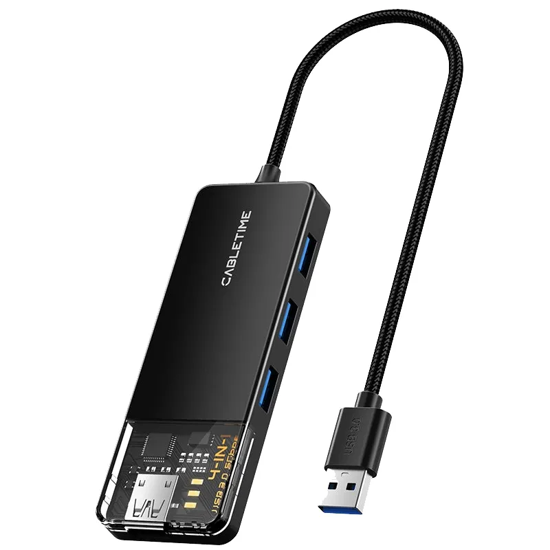 Концентратор Cabletime USB - 4 Port USB 3.0, 5Gbps, 0.15 m (CB01B) - мініатюра 6