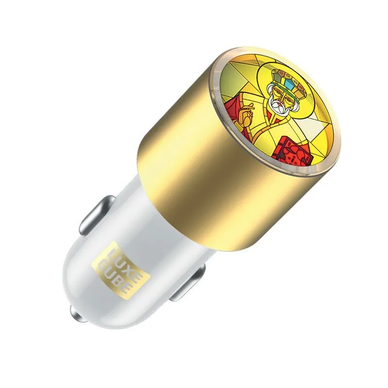 Автомобільний зарядний пристрій Luxe Cube Guardian N 2USB 3.4А, білий (8889998898484) - зображення 1