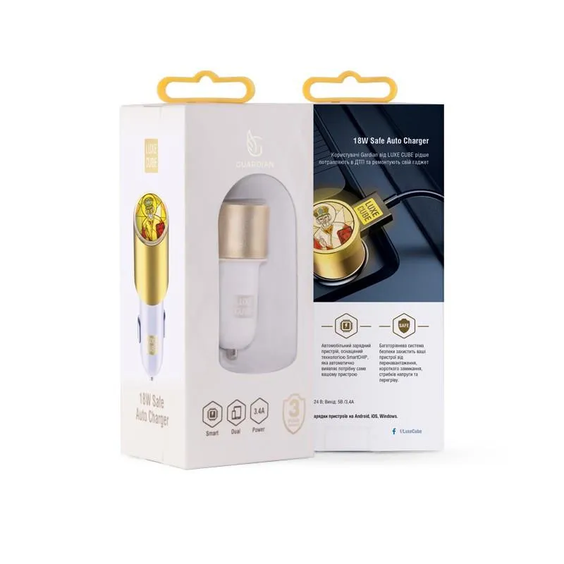 Автомобільний зарядний пристрій Luxe Cube Guardian N 2USB 3.4А, білий (8889998898484) - мініатюра 3