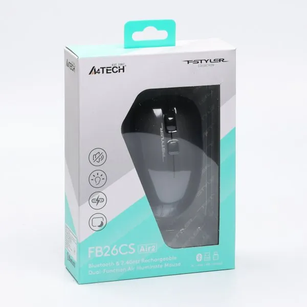 Миша бездротова A4Tech Fstyler FB26CS Air2 Smoky Grey - мініатюра 10