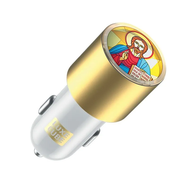 Автомобільний зарядний пристрій Luxe Cube Guardian J 2USB 3.4А, білий (8889998698497) - зображення 1