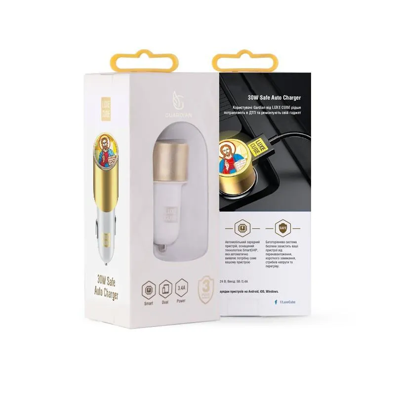 Автомобільний зарядний пристрій Luxe Cube Guardian J 2USB 3.4А, білий (8889998698497) - мініатюра 3