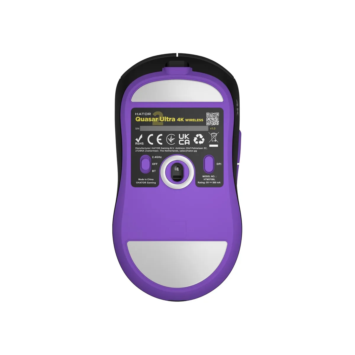 Миша бездротова Hator Quasar 2 Ultra 4K Wireless Black/Lilac (HTM570BL) - мініатюра 5