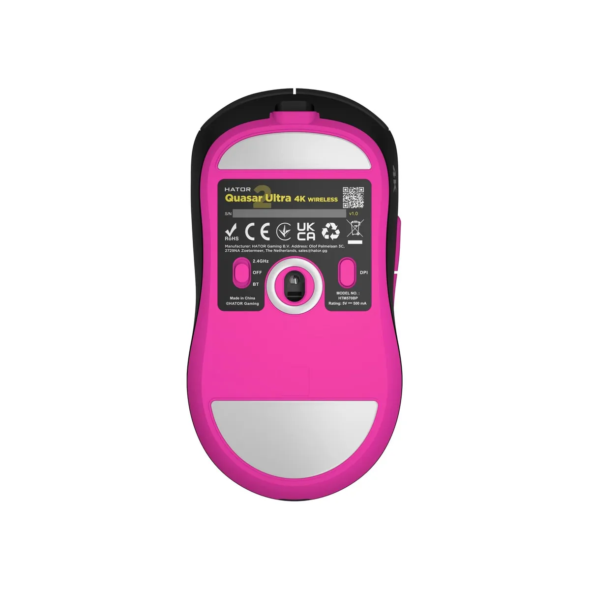 Миша бездротова Hator Quasar 2 Ultra 4K Wireless Black/Pink (HTM570BP) - мініатюра 6