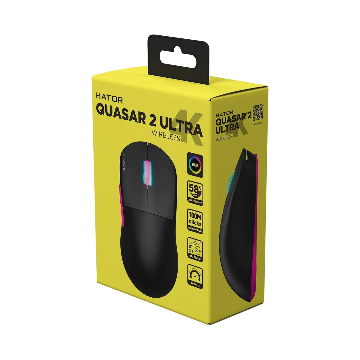 Миша бездротова Hator Quasar 2 Ultra 4K Wireless Black/Pink (HTM570BP) - мініатюра 7