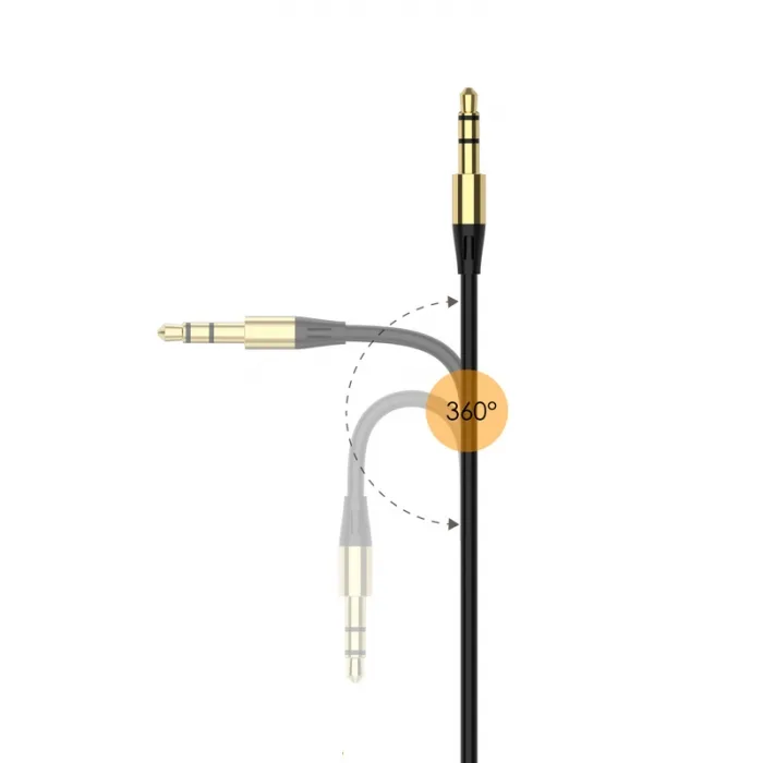 Аудіо-кабель SkyDolphin SR07 3.5 мм - 3.5 мм (M/M), 1 м, Black (SDAUX-000052) - мініатюра 2