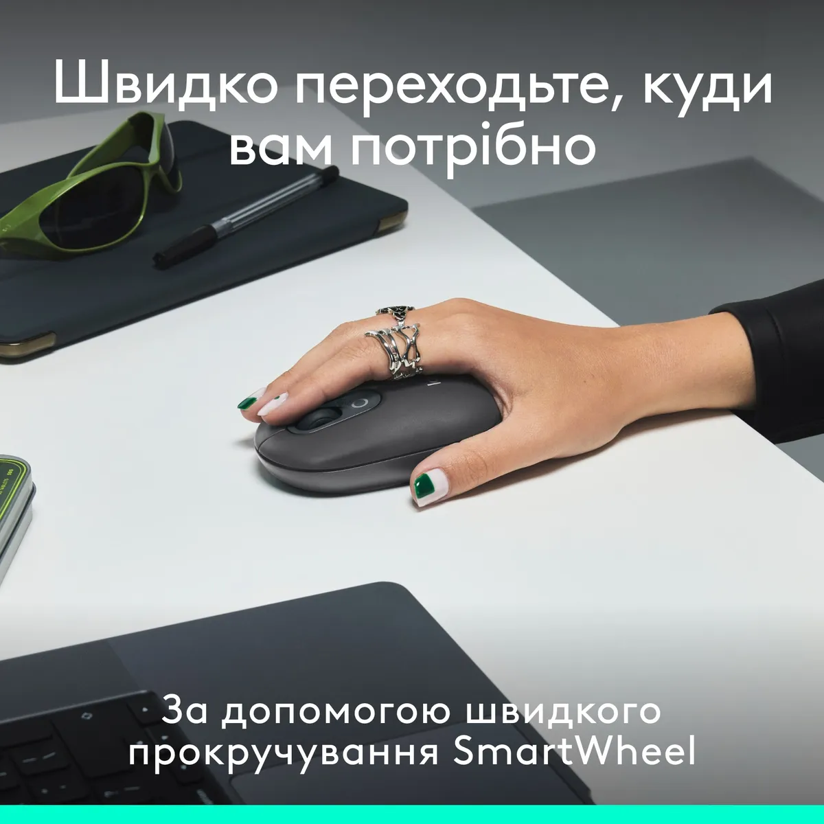 Комплект (клавіатура, миша) бездротовий Logitech Pop Icon Combo Graphite (920-013156) - мініатюра 6