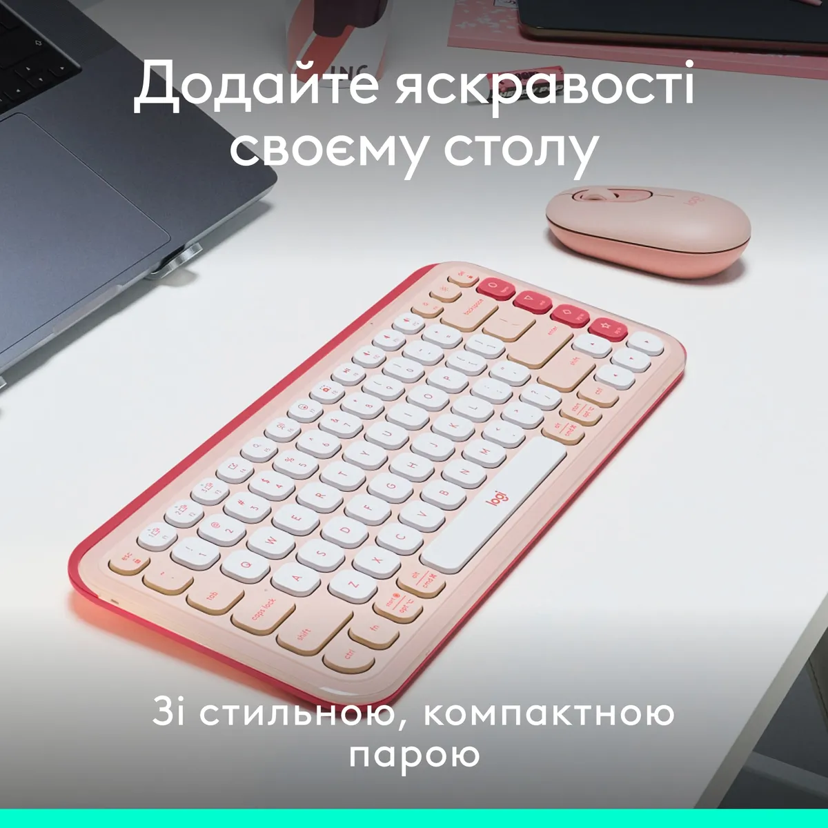 Комплект (клавіатура, миша) бездротовий Logitech Pop Icon Combo Rose (920-013142) - мініатюра 3