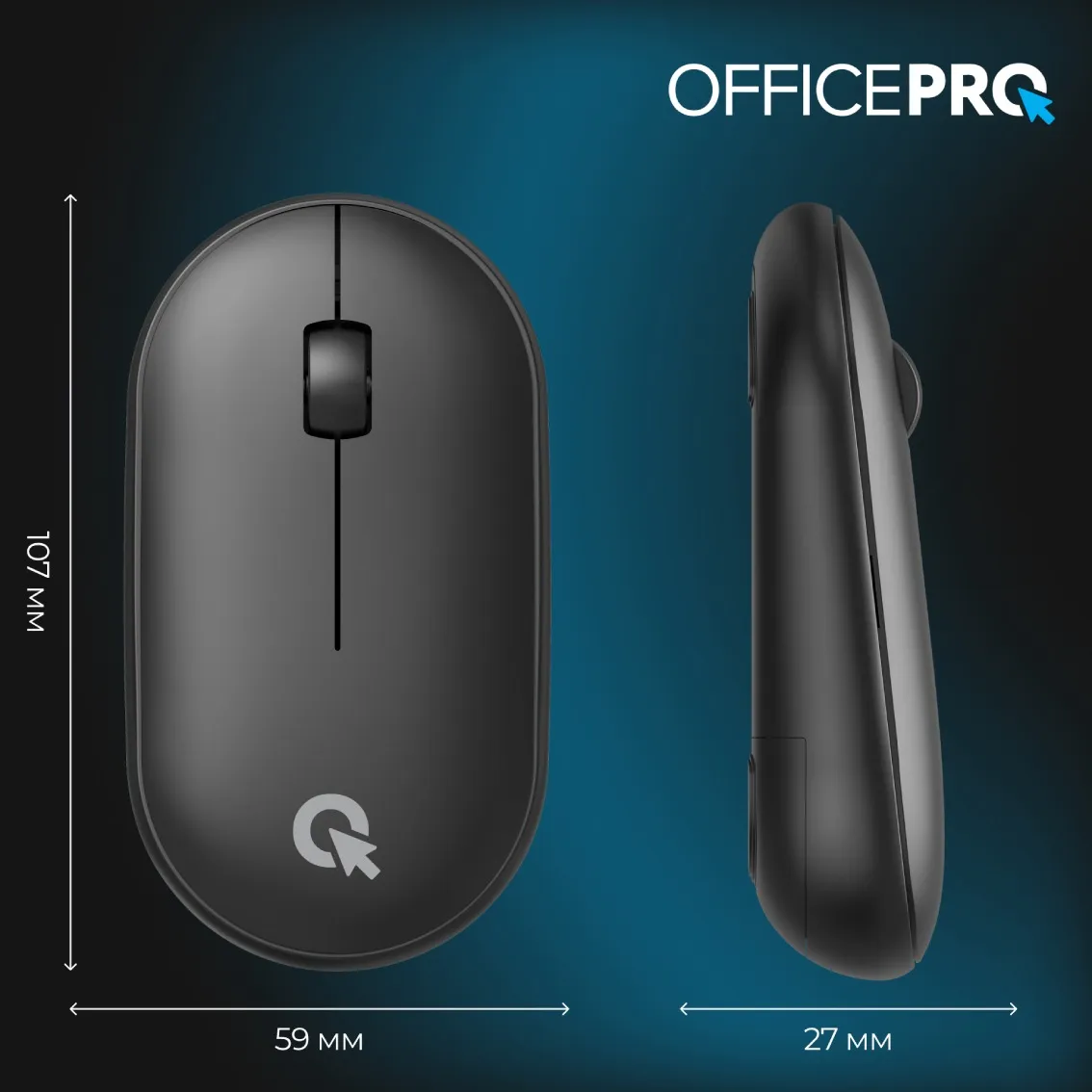 Миша бездротова OfficePro M185B Silent Click Wireless Black - мініатюра 4