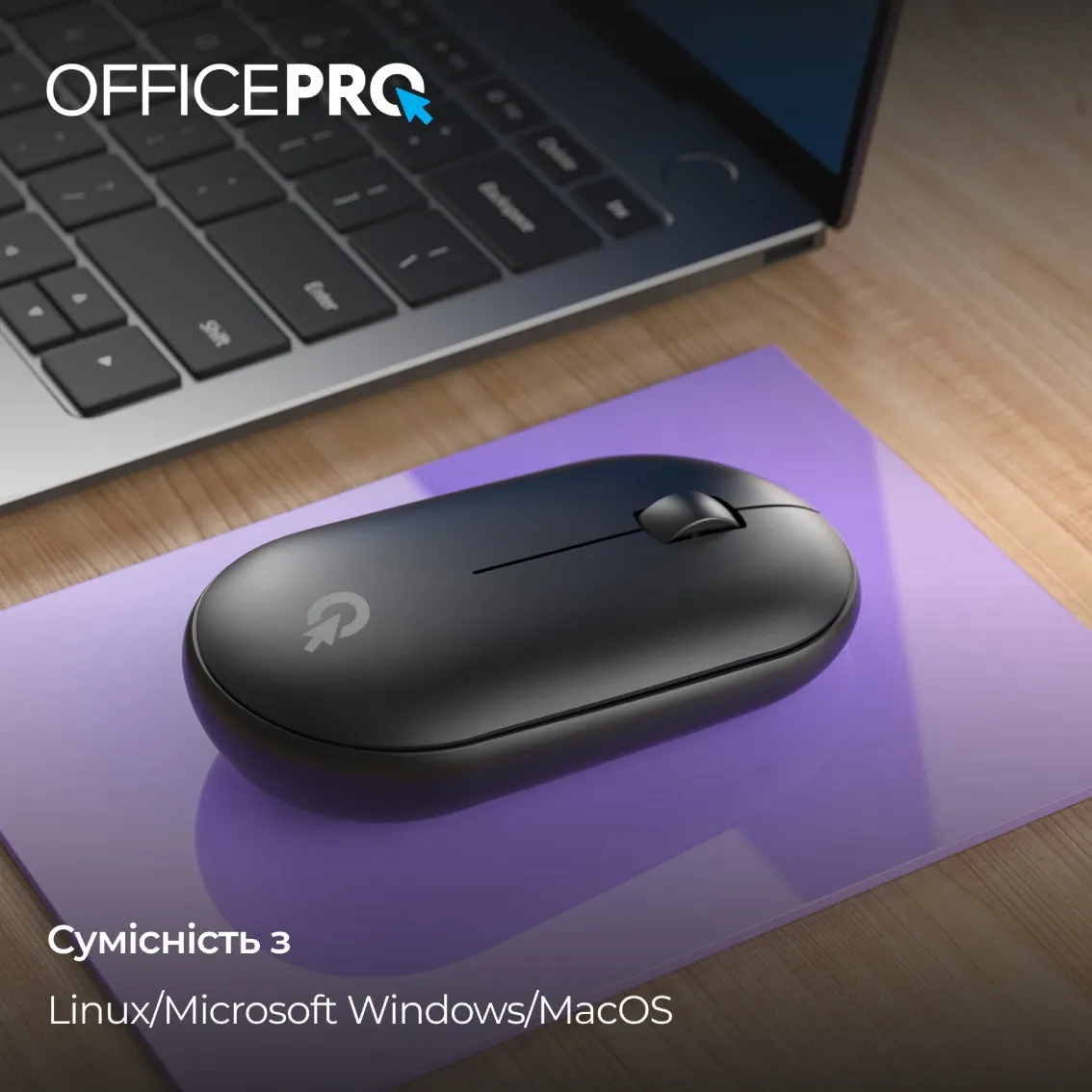 Миша бездротова OfficePro M185B Silent Click Wireless Black - мініатюра 5