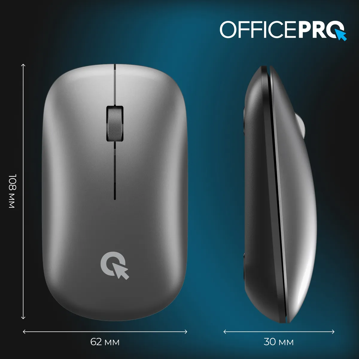 Миша бездротова OfficePro M225G Silent Click Wireless Gray - мініатюра 7