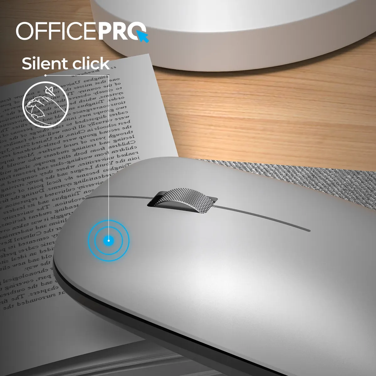 Миша бездротова OfficePro M225S Silent Click Wireless Silver - мініатюра 5