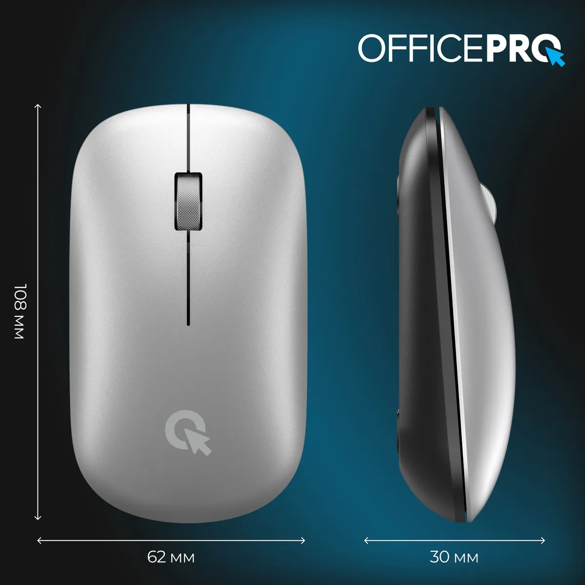 Миша бездротова OfficePro M225S Silent Click Wireless Silver - мініатюра 6