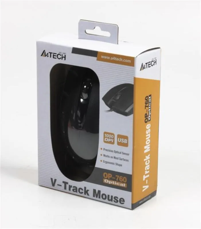 Миша A4Tech OP-760 Black USB V-Track - мініатюра 5