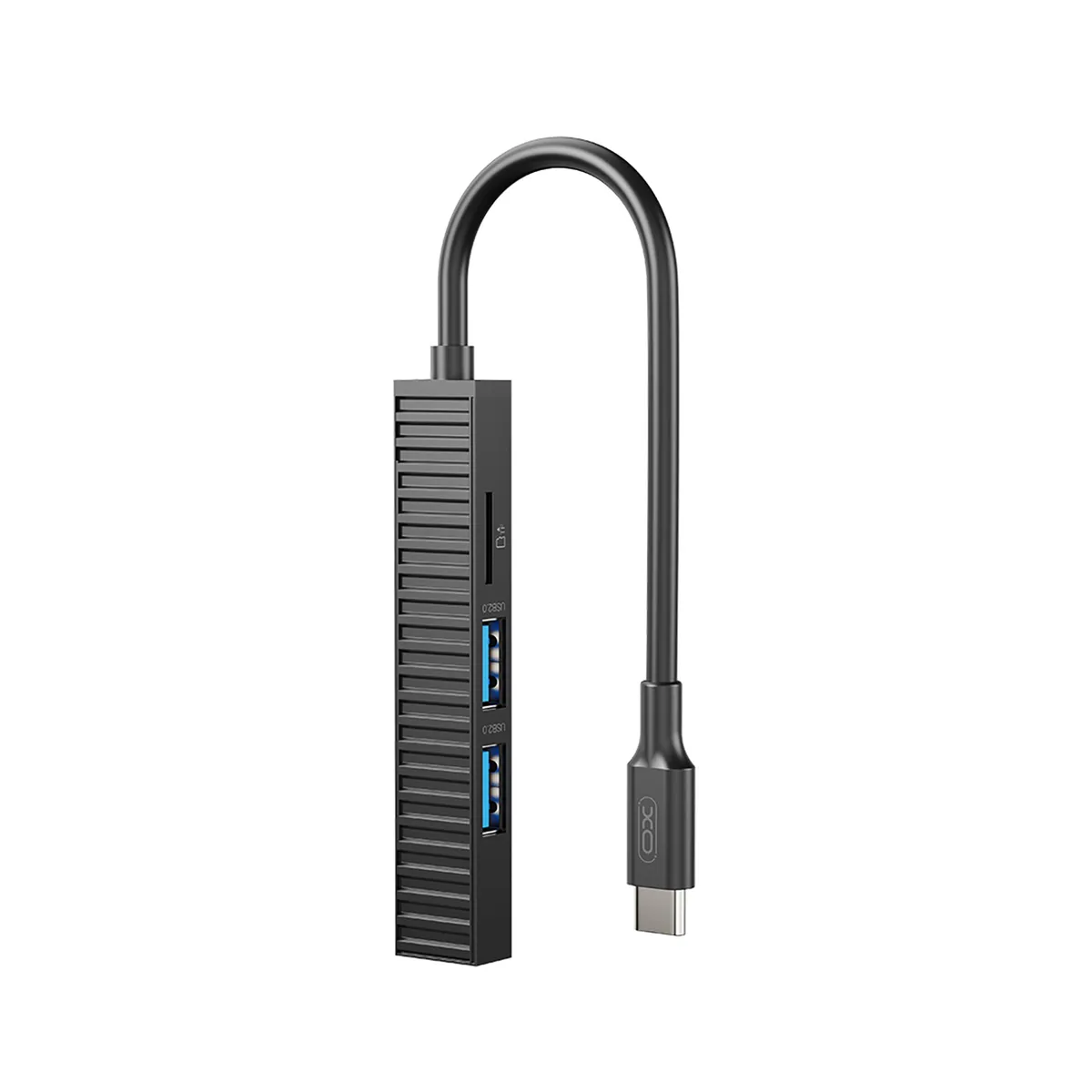 USB-хаб XO USB Type-C 3-в-1 (HUB014B.black) - зображення 1