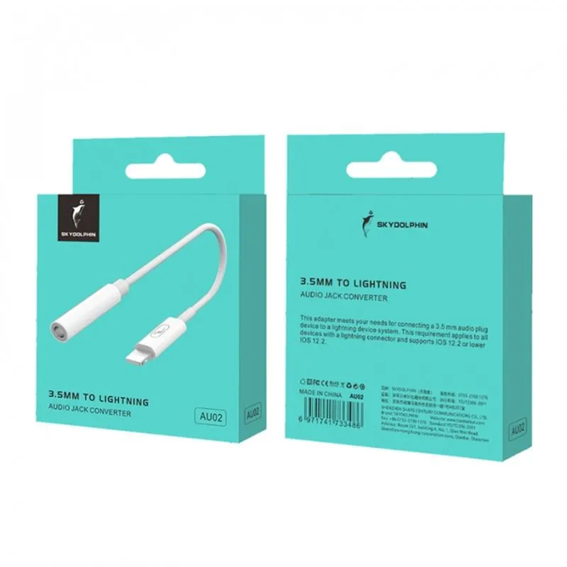 Перехідник SkyDolphin AU02 Lightning - 3.5 мм (M/F) White (SDADPT-00017) - мініатюра 4