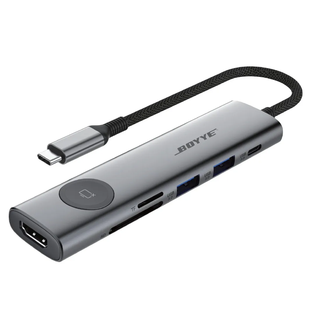 USB-хаб Boyye UC-721 USB Type-C 7-в-1 - зображення 1