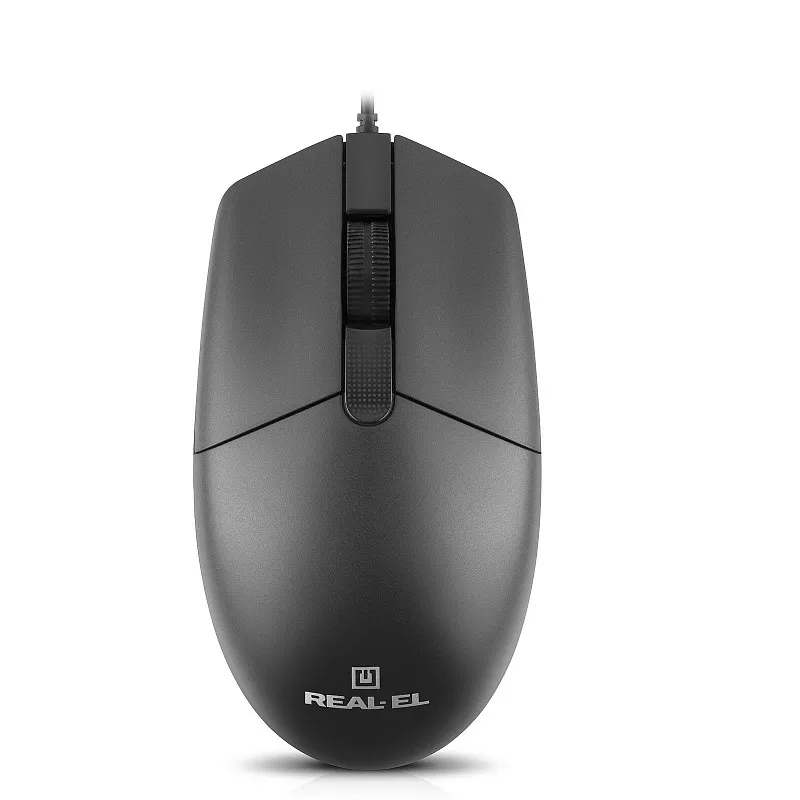 Миша REAL-EL RM-210 Black (EL123200036) - зображення 1
