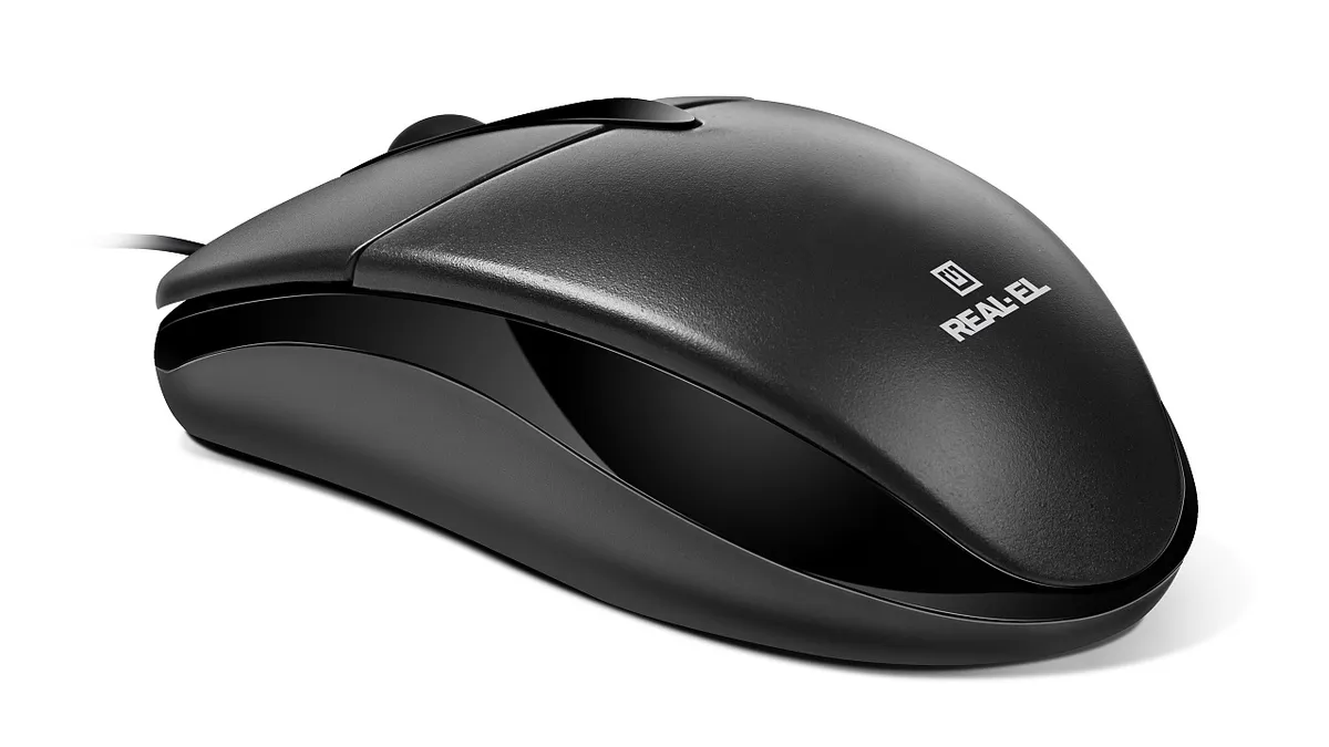Миша REAL-EL RM-214 Black (EL123200039) - зображення 1