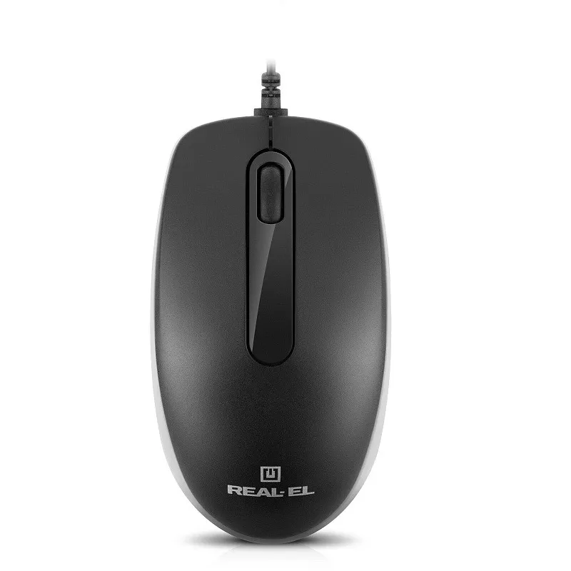 Миша REAL-EL RM-215 Black (EL123200037) - зображення 1
