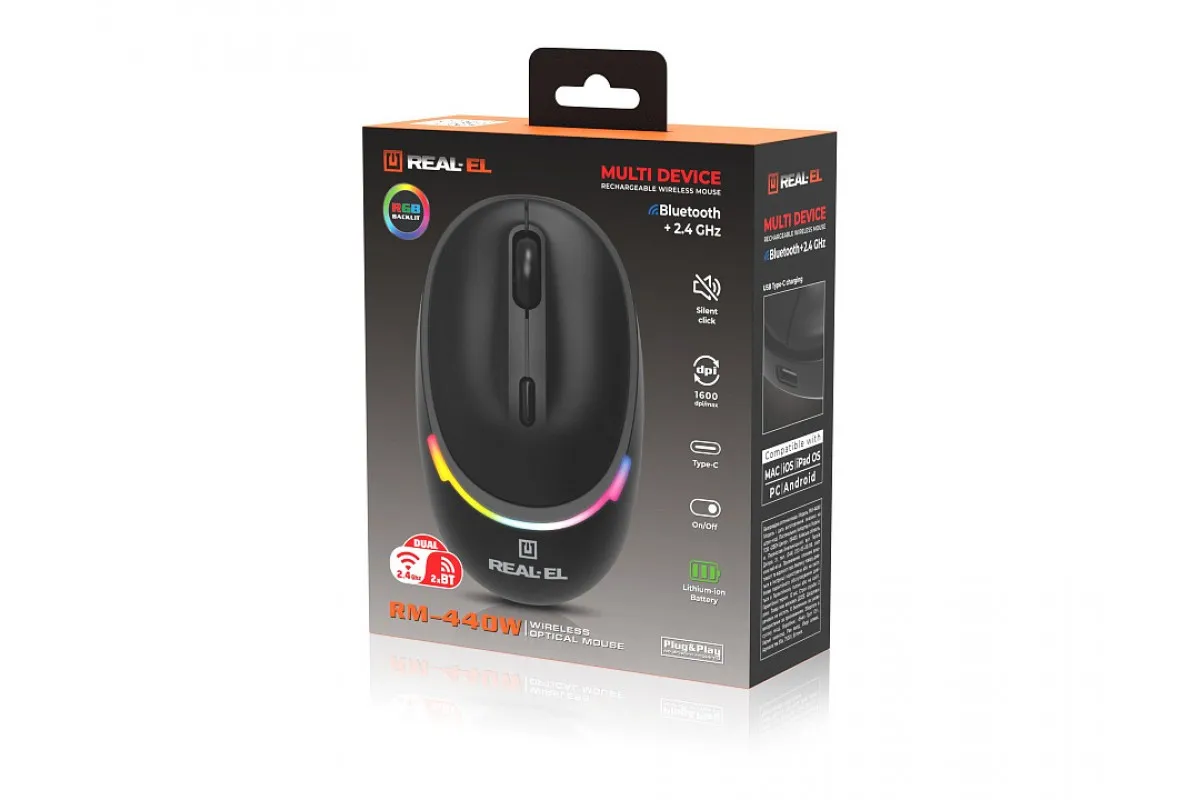 Миша бездротова REAL-EL RM-440W Black - мініатюра 14
