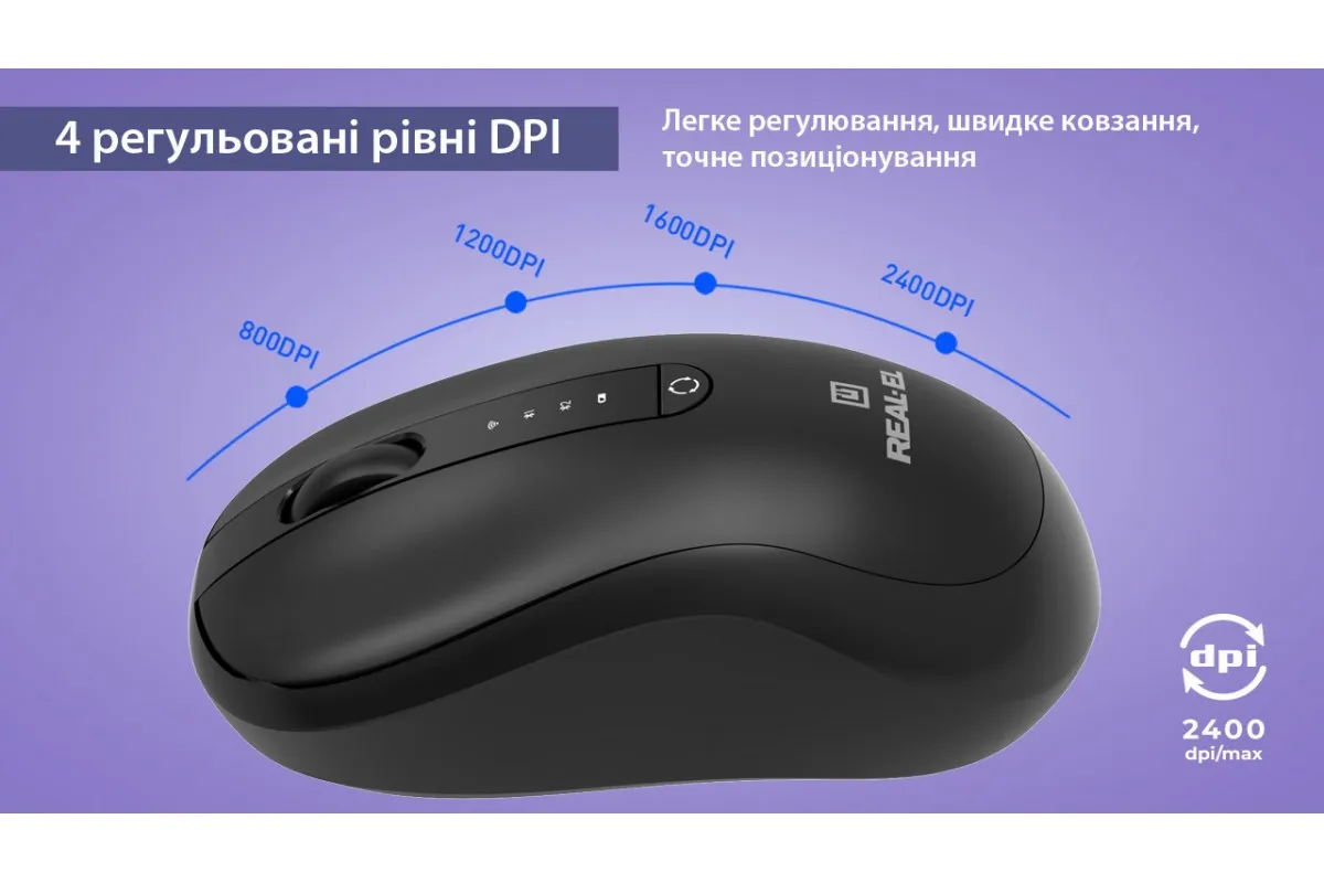 Миша бездротова REAL-EL RM-450W Black - мініатюра 11