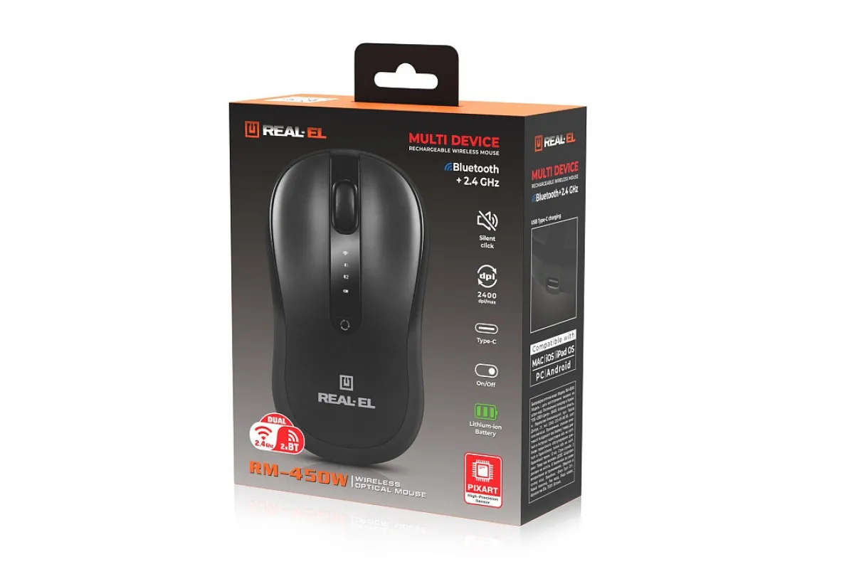 Миша бездротова REAL-EL RM-450W Black - мініатюра 7