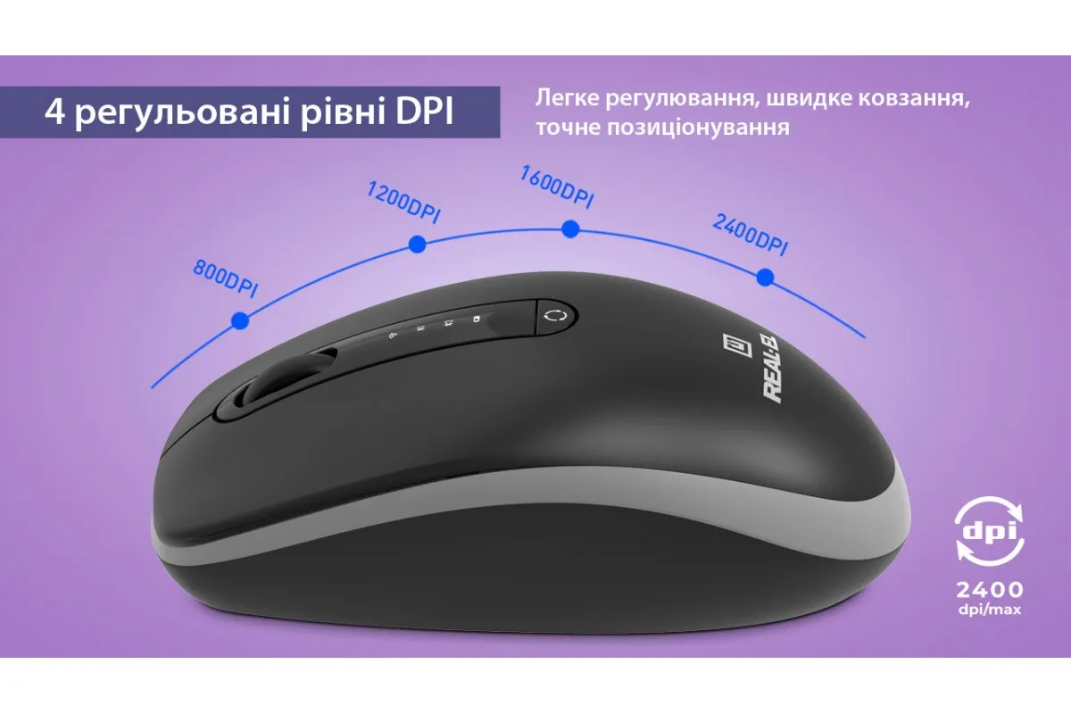 Миша бездротова REAL-EL RM-455W Black - мініатюра 15