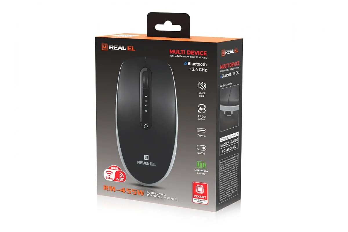 Миша бездротова REAL-EL RM-455W Black - мініатюра 8