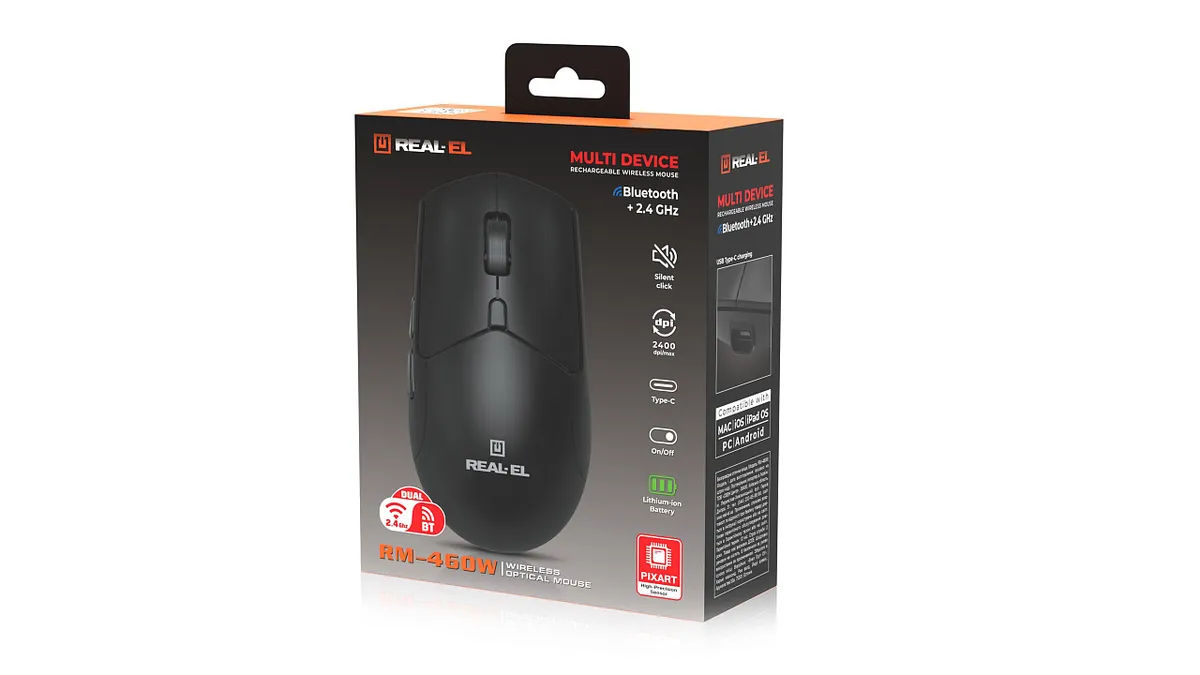 Миша бездротова REAL-EL RM-460W Black - мініатюра 10