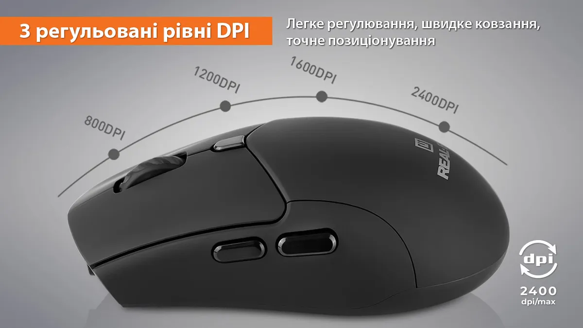 Миша бездротова REAL-EL RM-460W Black - мініатюра 13