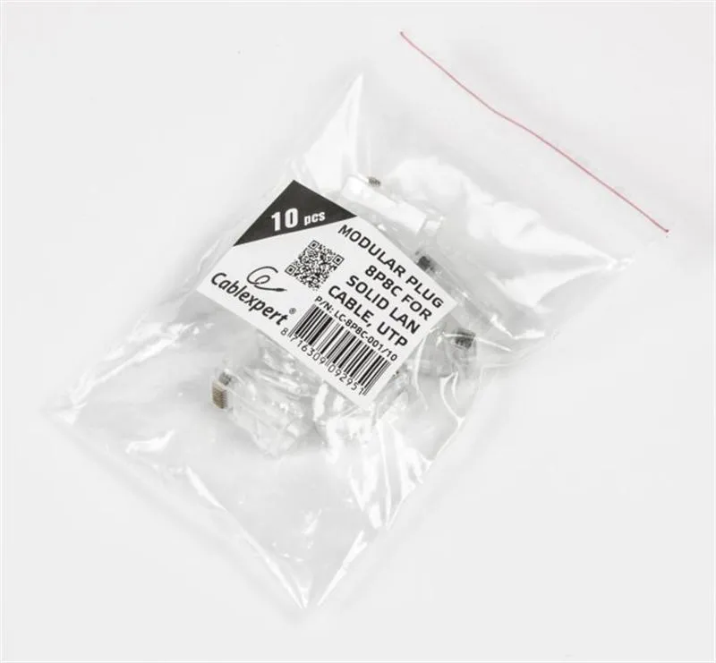 Конектор RJ 45 Cablexpert (LC-8P8C-001/10) Cat. 5e UTP із позолоченими контактами (10 шт/уп) - мініатюра 2
