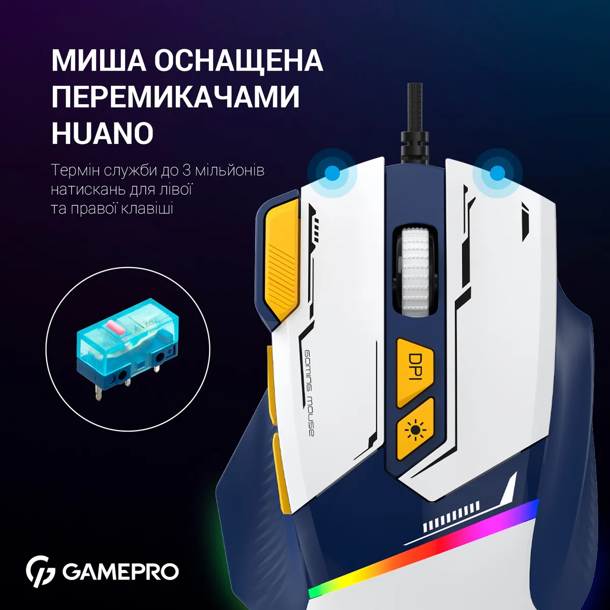 Миша GamePro GM300BL Blue-White - мініатюра 11