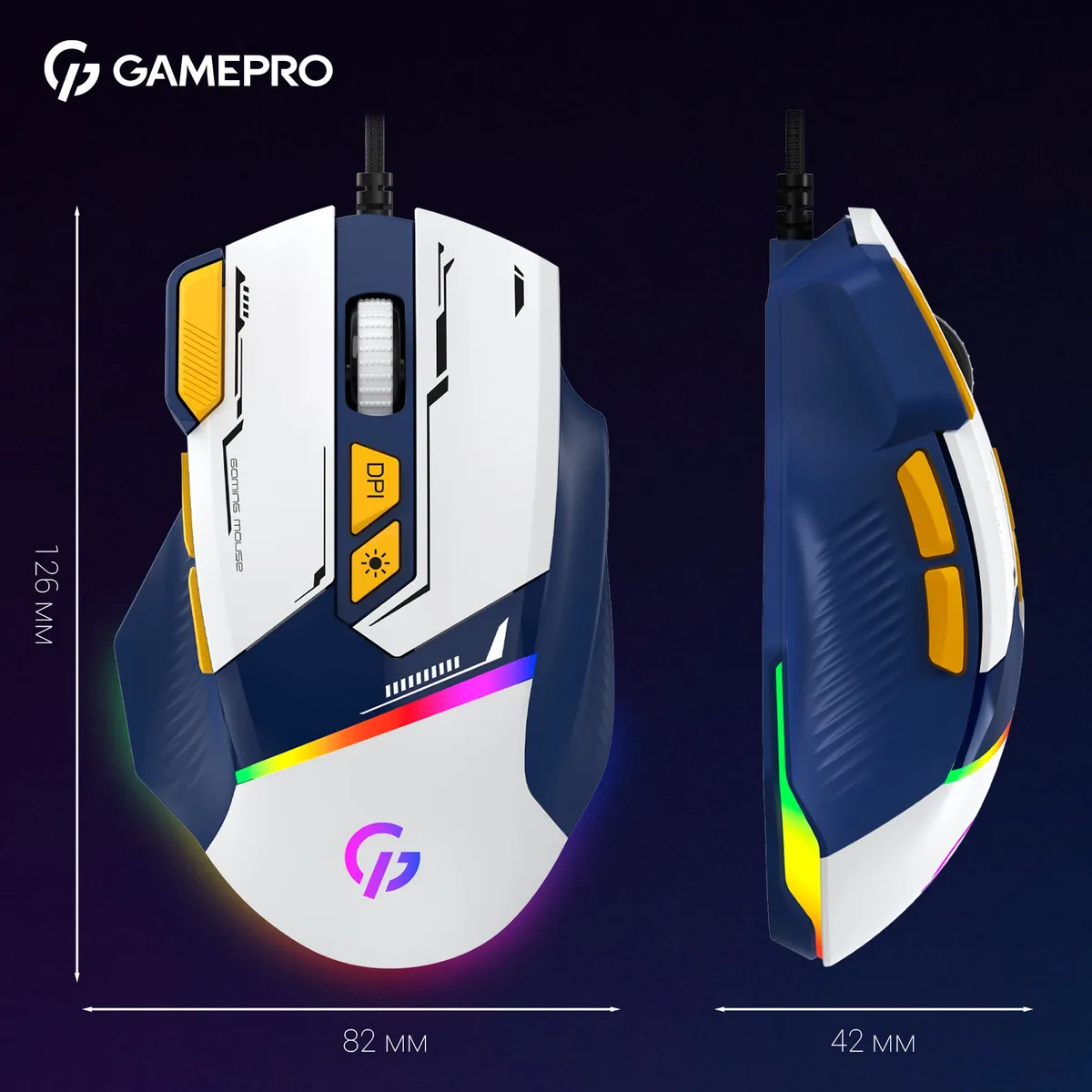 Миша GamePro GM300BL Blue-White - мініатюра 7