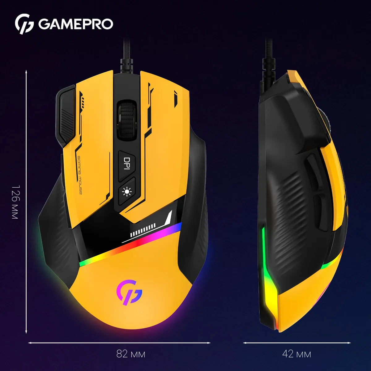 Миша GamePro GM300BL Yellow-Black - мініатюра 8