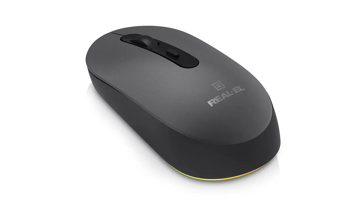 Миша бездротова REAL-EL RM-470W Dark Gray - зображення 1
