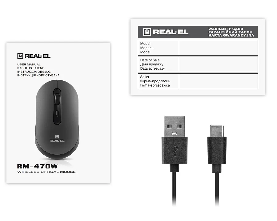 Миша бездротова REAL-EL RM-470W Dark Gray - мініатюра 16