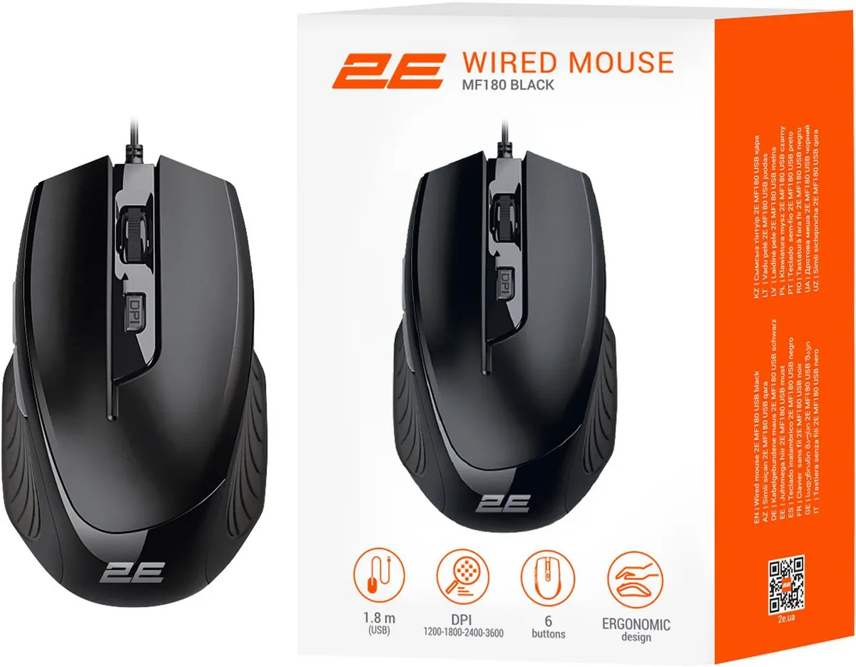 Миша 2E MF180 USB Black (2E-MF180UB) - мініатюра 3