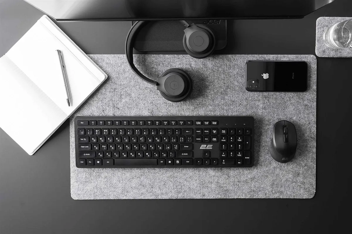 Комплект (клавіатура, миша) бездротовий 2E MK420 Black (2E-MK420WB_UA) - мініатюра 4