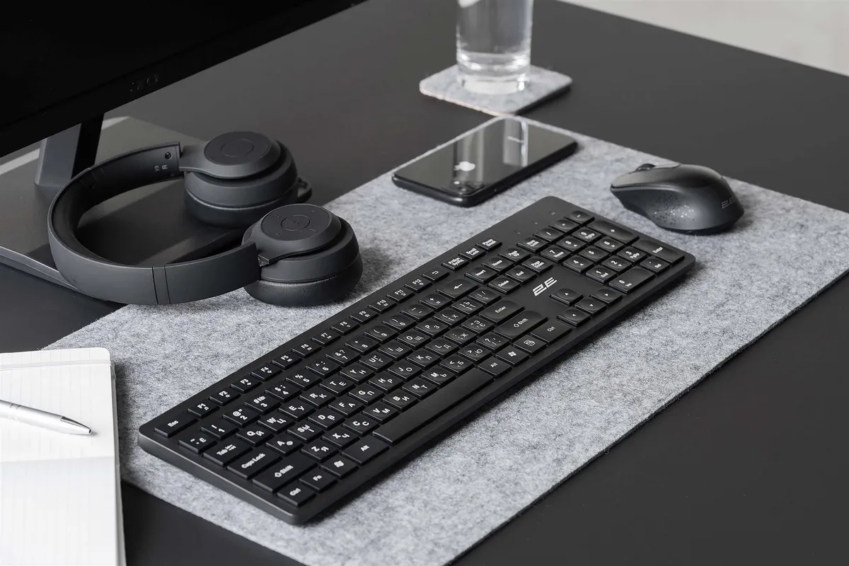Комплект (клавіатура, миша) бездротовий 2E MK420 Black (2E-MK420WB_UA) - мініатюра 5
