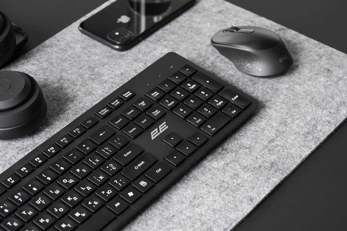 Комплект (клавіатура, миша) бездротовий 2E MK420 Black (2E-MK420WB_UA) - мініатюра 7