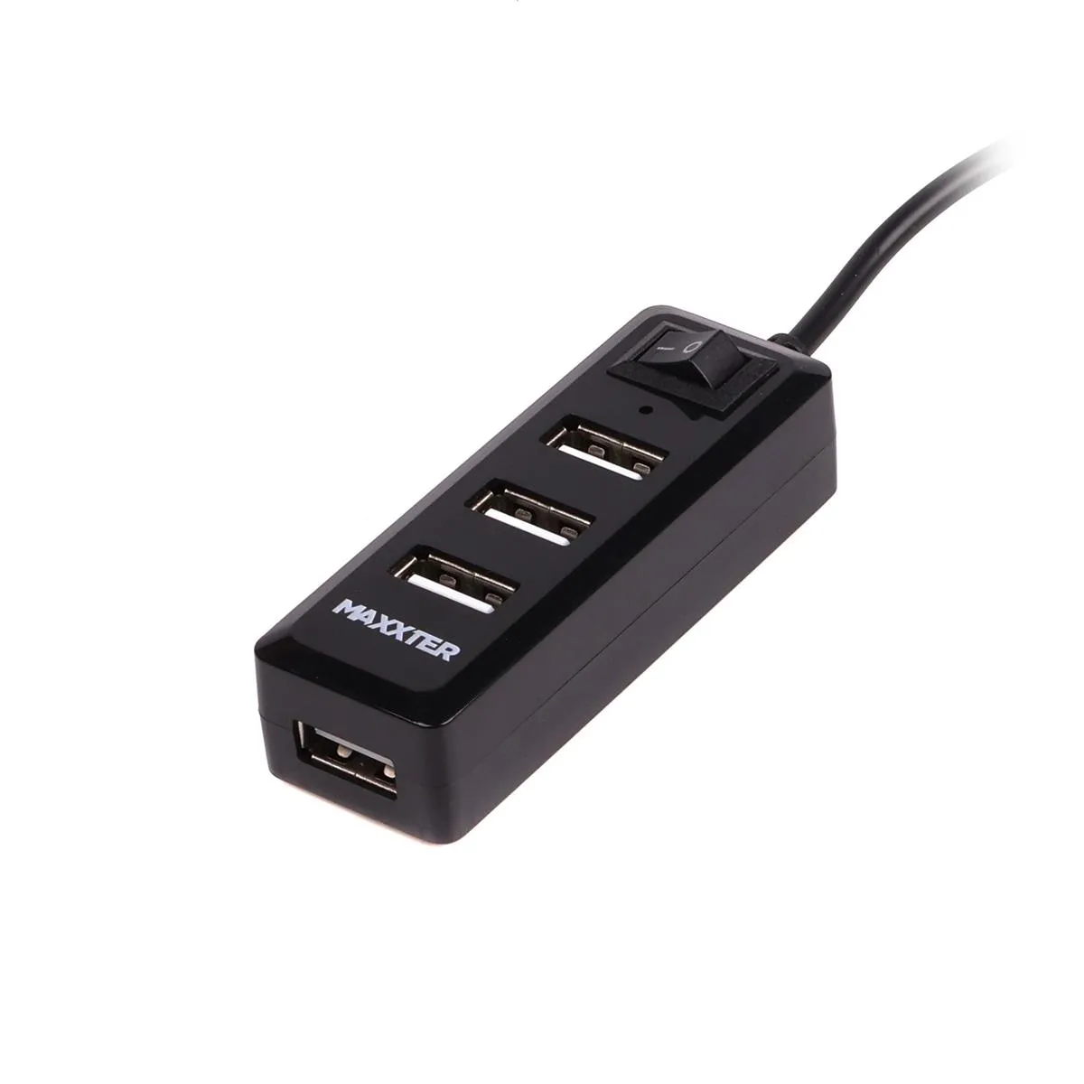 USB-хаб Maxxter 4 ports (HU2A-4P-AC-03) - зображення 1