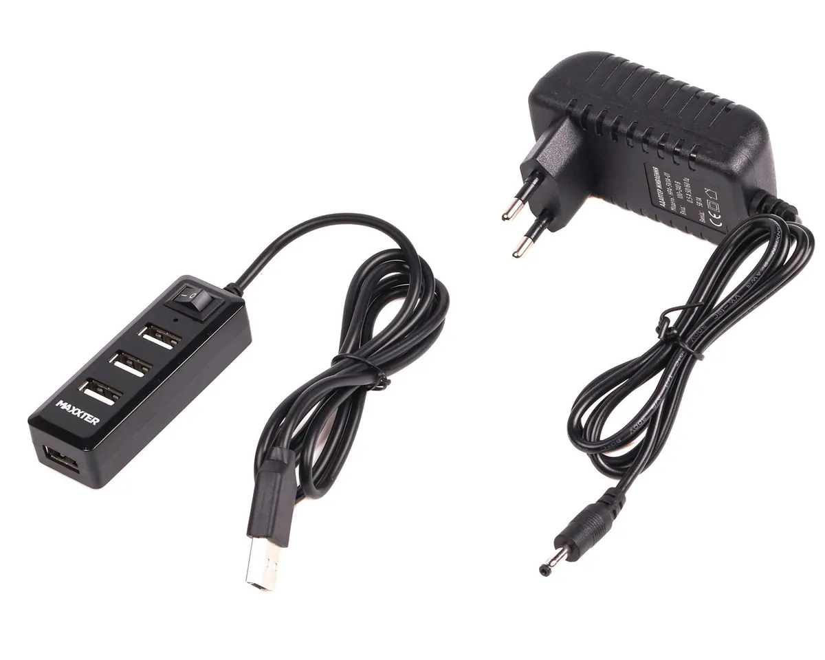 USB-хаб Maxxter 4 ports (HU2A-4P-AC-03) - мініатюра 3