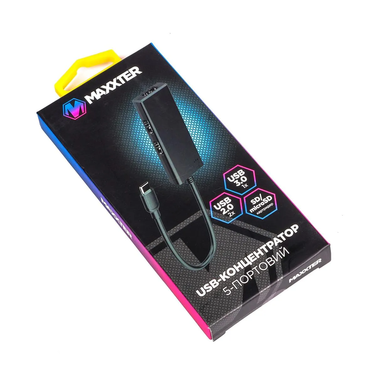 USB-хаб Maxxter USB Type-C 5-в-1 Black (HU3C-3PTF-01) - мініатюра 4