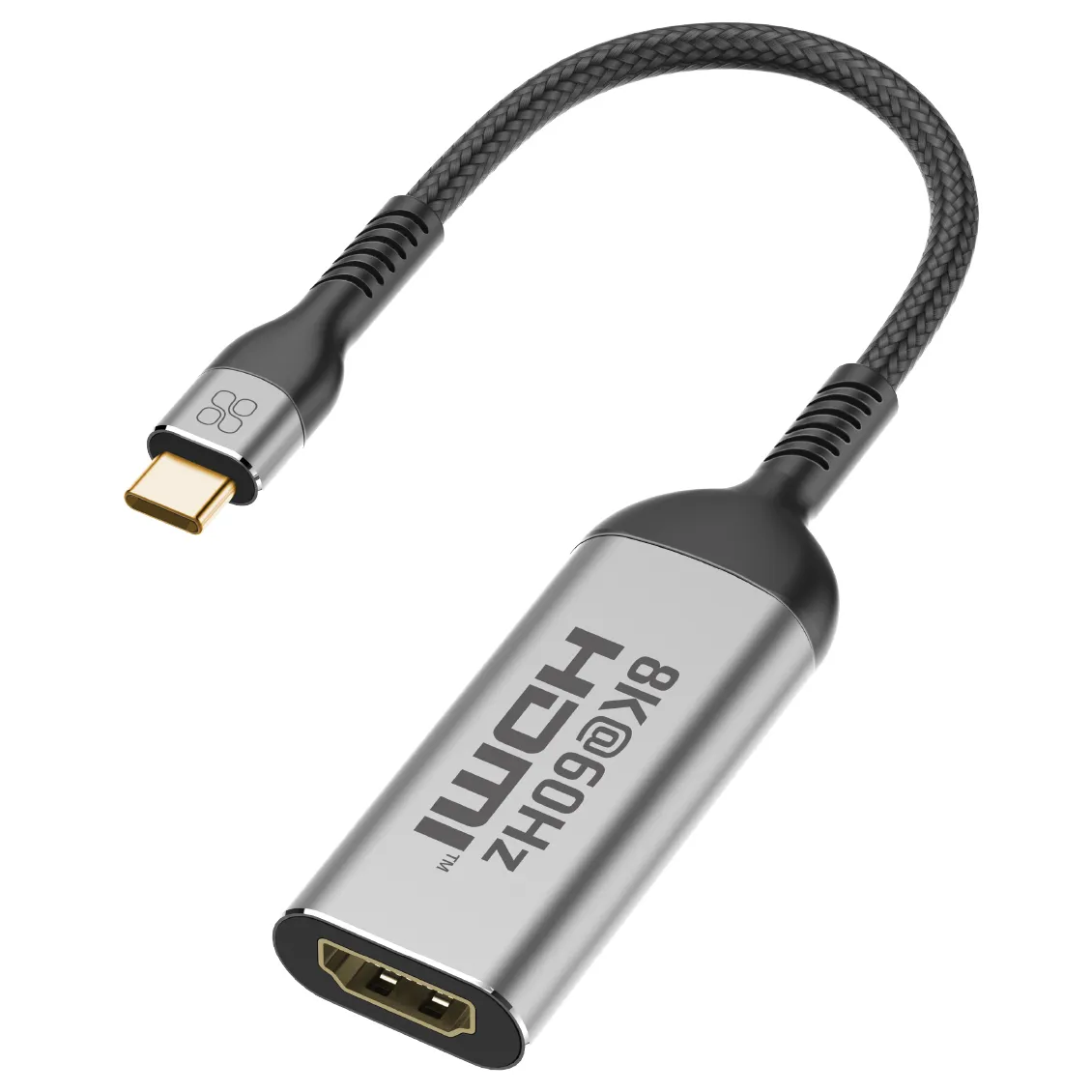 Адаптер Promate MediaLink-8K USB Type-C - HDMI (M/F) Grey - зображення 1