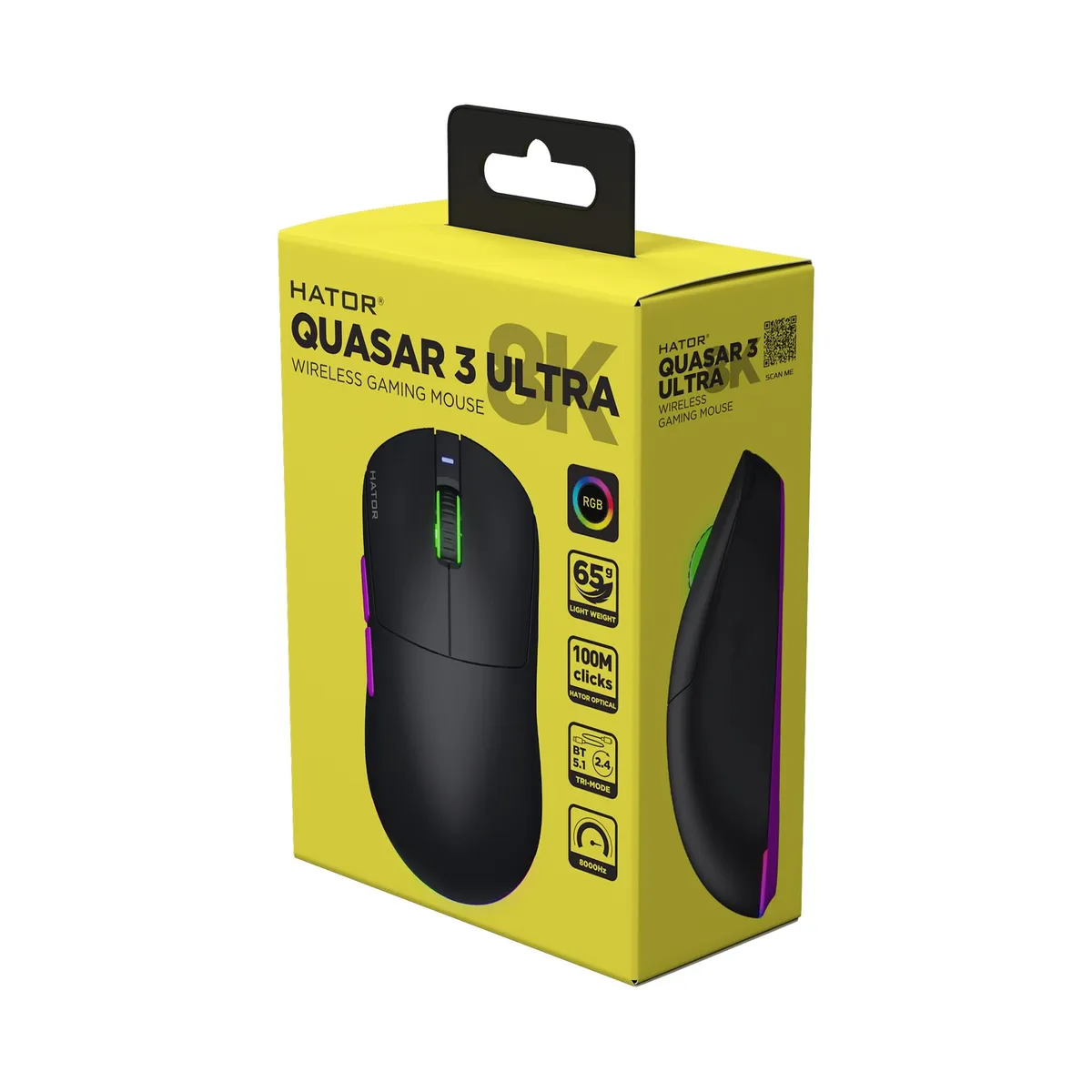 Миша бездротова Hator Quasar 3 Ultra 8K Wireless Black (HTM770) - мініатюра 8