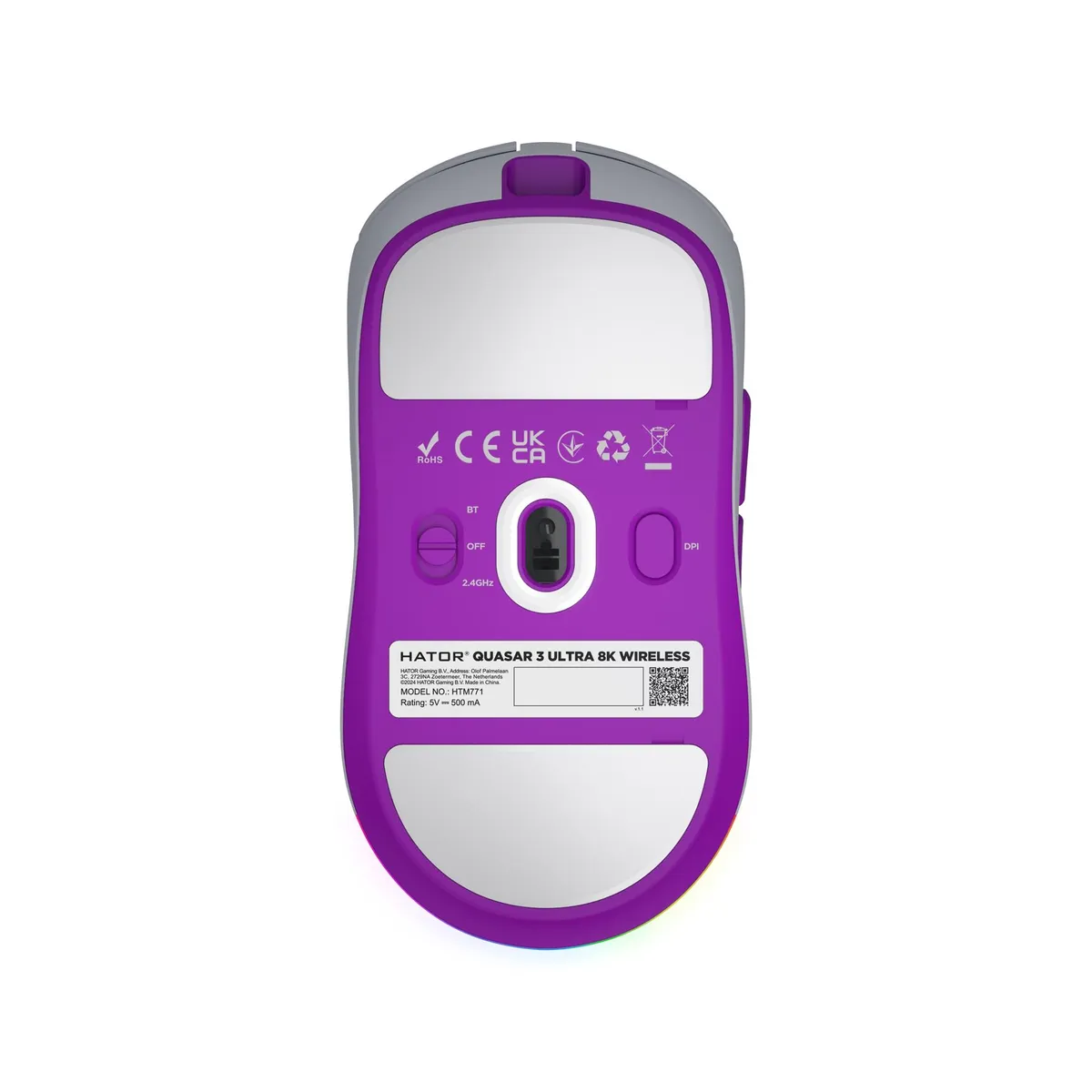 Миша бездротова Hator Quasar 3 Ultra 8K Wireless White (HTM771) - мініатюра 7