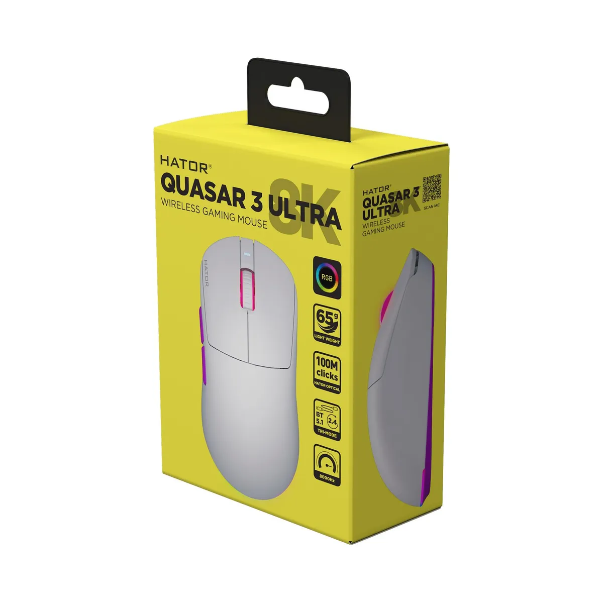 Миша бездротова Hator Quasar 3 Ultra 8K Wireless White (HTM771) - мініатюра 8