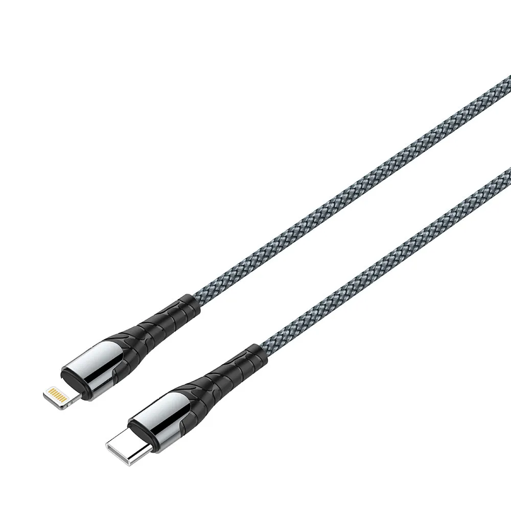 Кабель ColorWay USB-C - Lightning (M/M), PD Fast Charging, 3 А, 1 м, Grey (CW-CBPDCL033-GR) - зображення 1