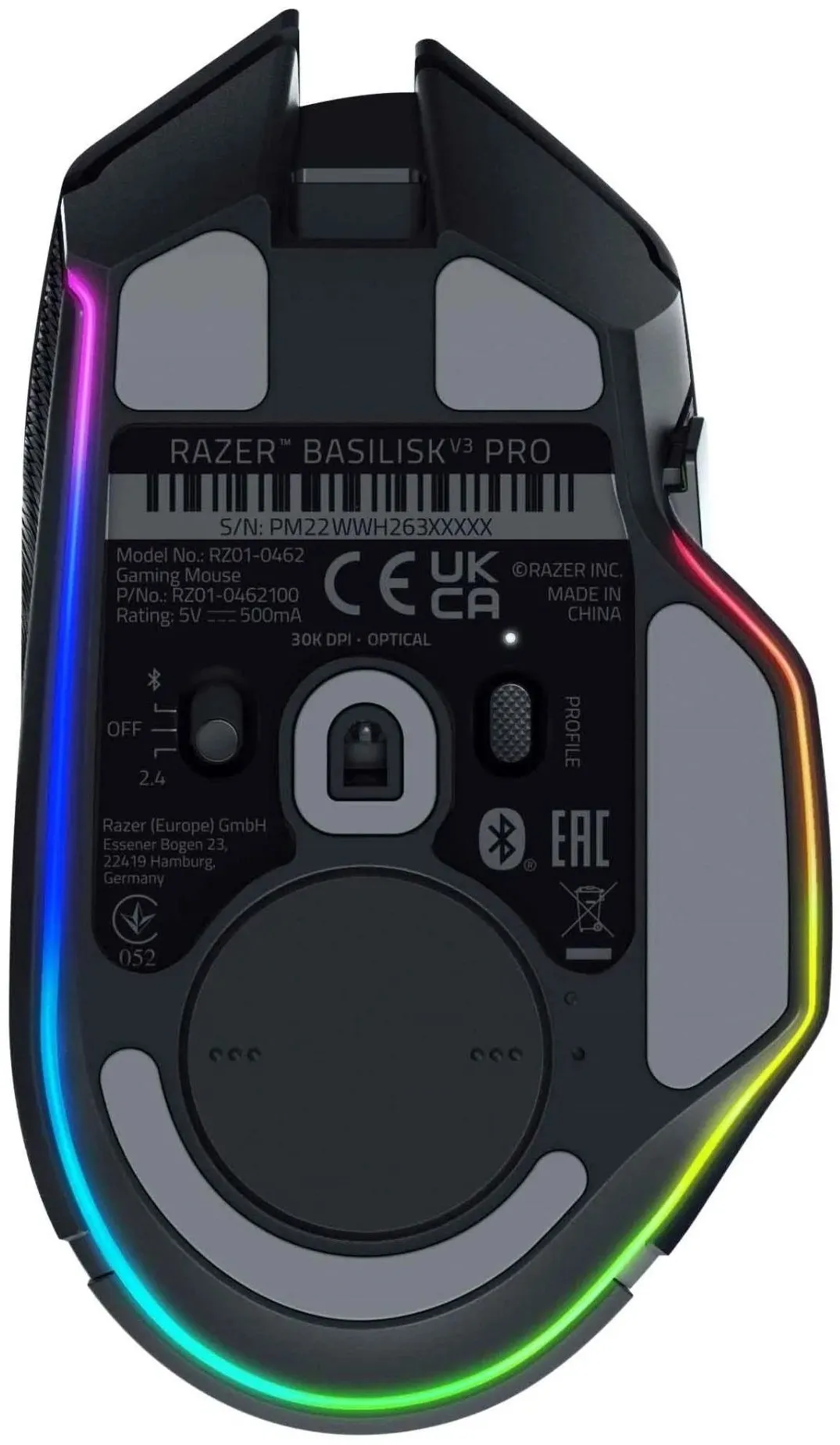 Миша бездротова Razer Basilisk V3 Pro 35K Black (RZ01-05240100-R3G1) - мініатюра 6